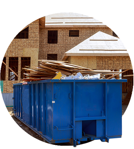 Abrisswerk Müllcontainer mit Holz