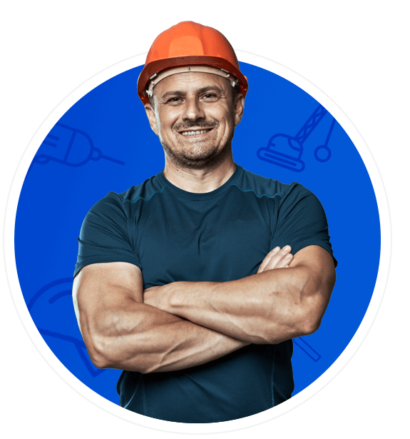 Abrisswerker mit Helm