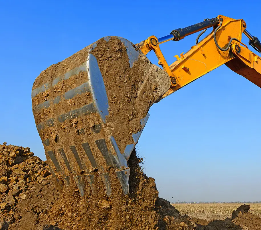 Bagger beim Erdaushub