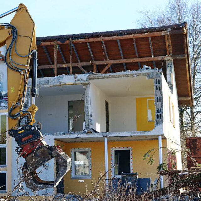 Abriss Von Gebäude Mit Gemeinsamer Nachbarwand