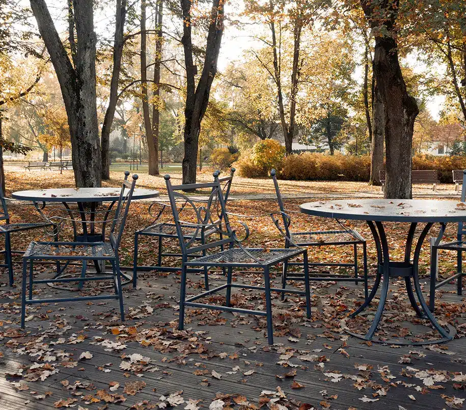 Alte Caféterrasse, bereit zum Abbruch